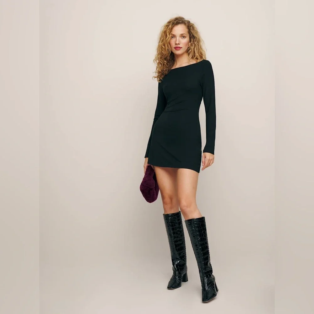 Reformation Jaelynn Knit Dress in Black